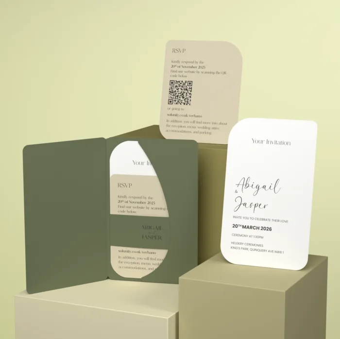 Verbano Collection Sample Set | Verde (Green) | Semi-Custom Wedding Invitation