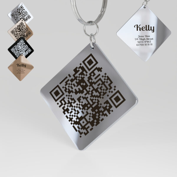 Personalised Pet Identification Tag (QR code available!) | Engraved Metal Pet Tag | 30x30mm - Image 2