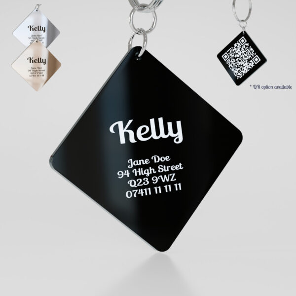 Personalised Pet Identification Tag (QR code available!) | Engraved Metal Pet Tag | 30x30mm - Image 4