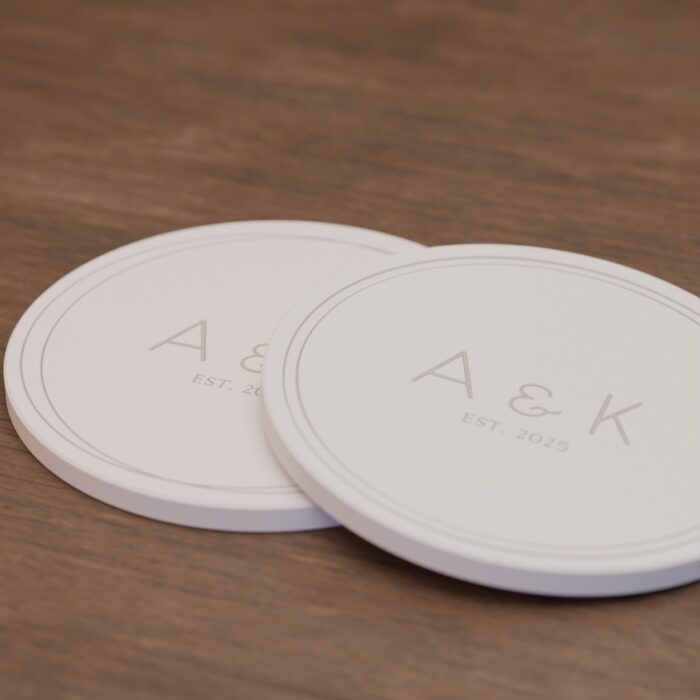 Wedding Coasters | Engraved in Natural Ceramic